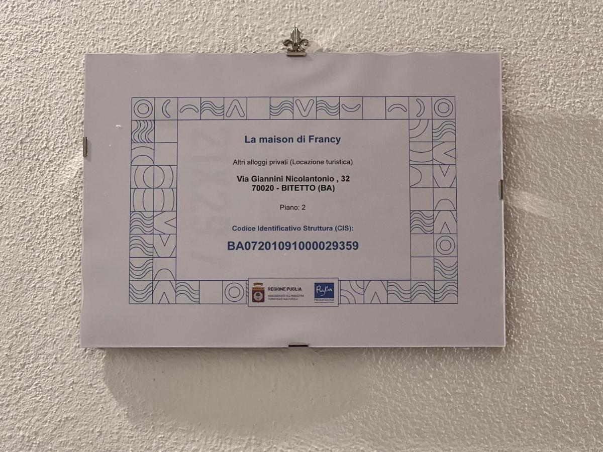 La Maison Da Francy Bitetto Екстериор снимка